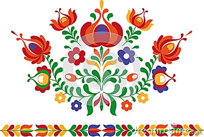 Folk ornament from Eastern Slovakia Vector Illustration